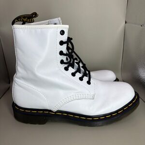 Dr Martens 1460 White Leather Ankle Boots Women's US 9 UK 7 Combat Punk